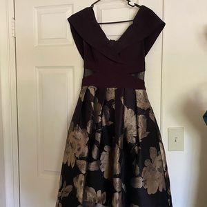 XSCAPE Black & Gold Cocktail Dress